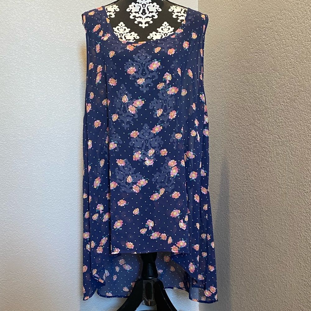 Torrid Sheer chiffon high/low blouse
